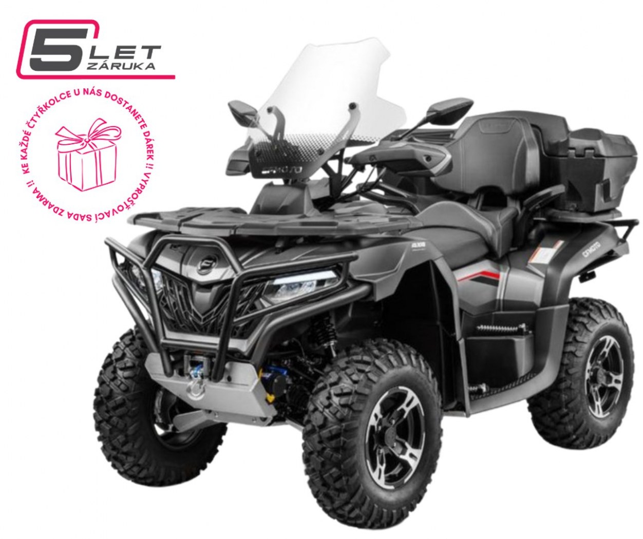 CFMOTO Gladiator X625-A EUR 5 OVERLAND / Velocity Grey - Stříbrná - 1 kus ihned k odvozu !
